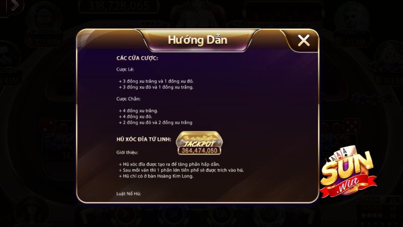 Các cửa cược và tỷ lệ trả thưởng trên bàn xóc đĩa